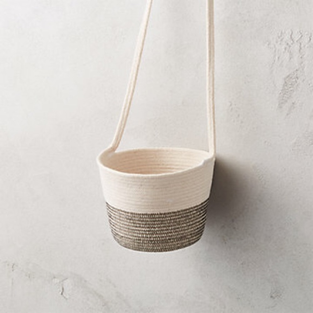 CB2 Wall woven hanging planter